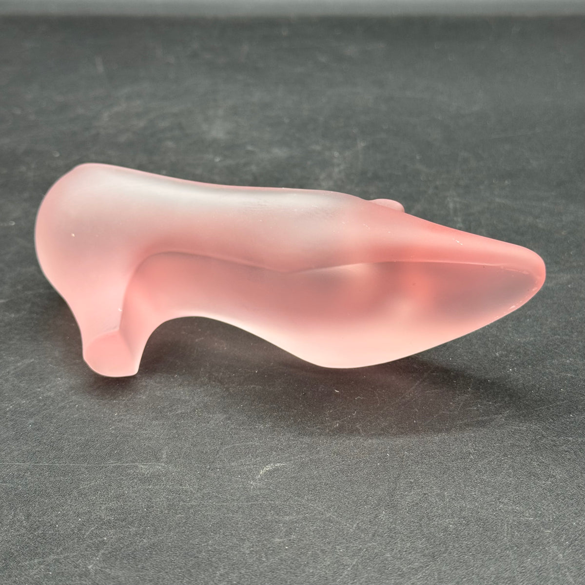 Vintage Westmoreland Frosted Pink Glass Slipper
