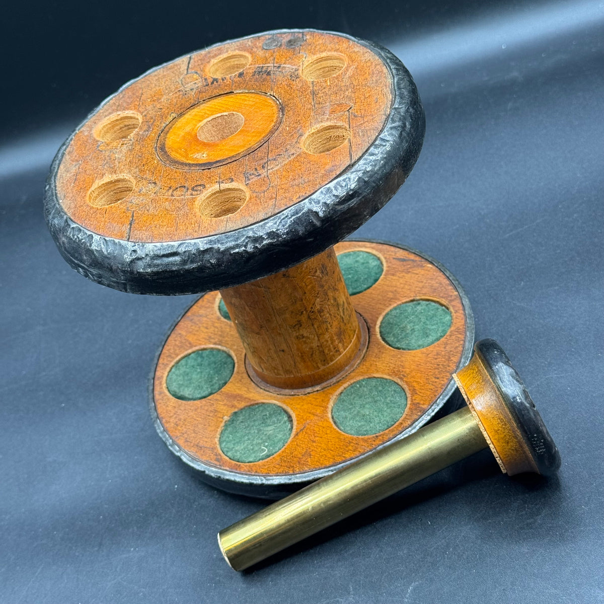 Repurposed Large Vintage Wooden Spool Holder