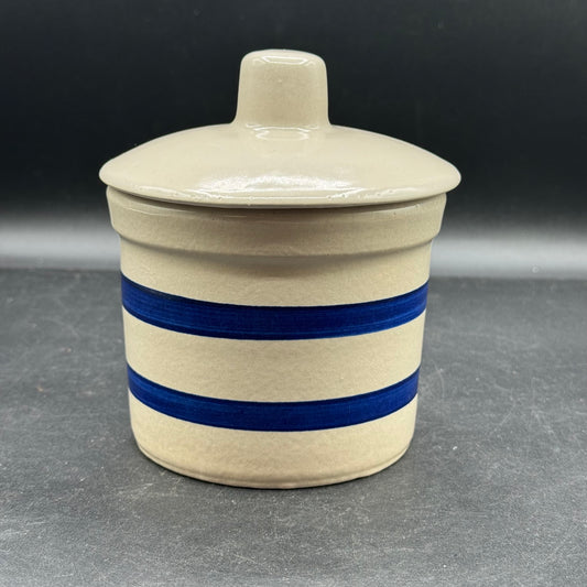 Vintage Robinson Ramsbottom Roseville, Ohio Stoneware Lidded Canister