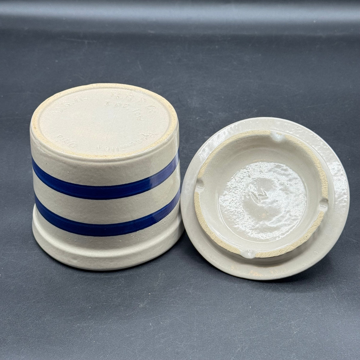 Vintage Robinson Ramsbottom Roseville, Ohio Stoneware Lidded Canister