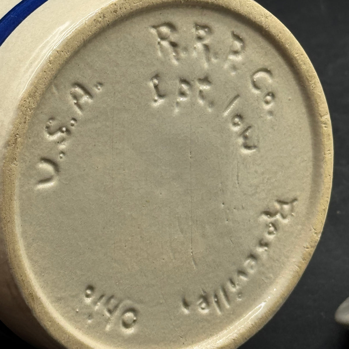 Vintage Robinson Ramsbottom Roseville, Ohio Stoneware Lidded Canister