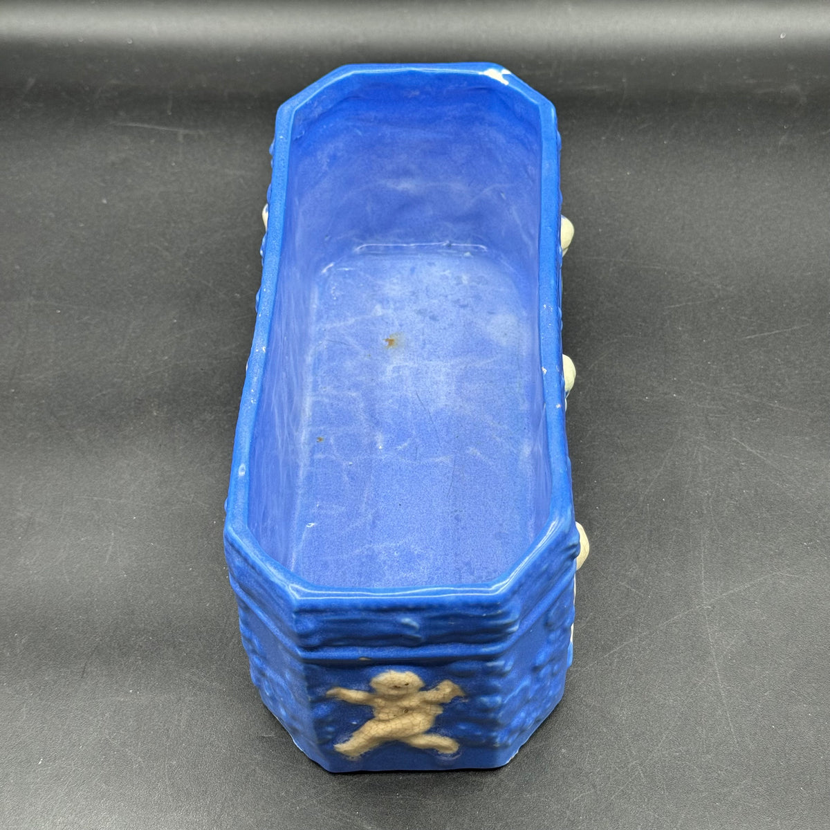 Vintage Cobalt Blue Dancing Cherub Planter - Made in Japan