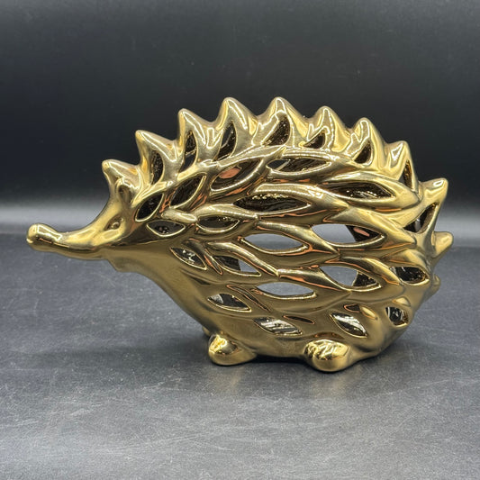 Gold Tone Hedgehog Votive