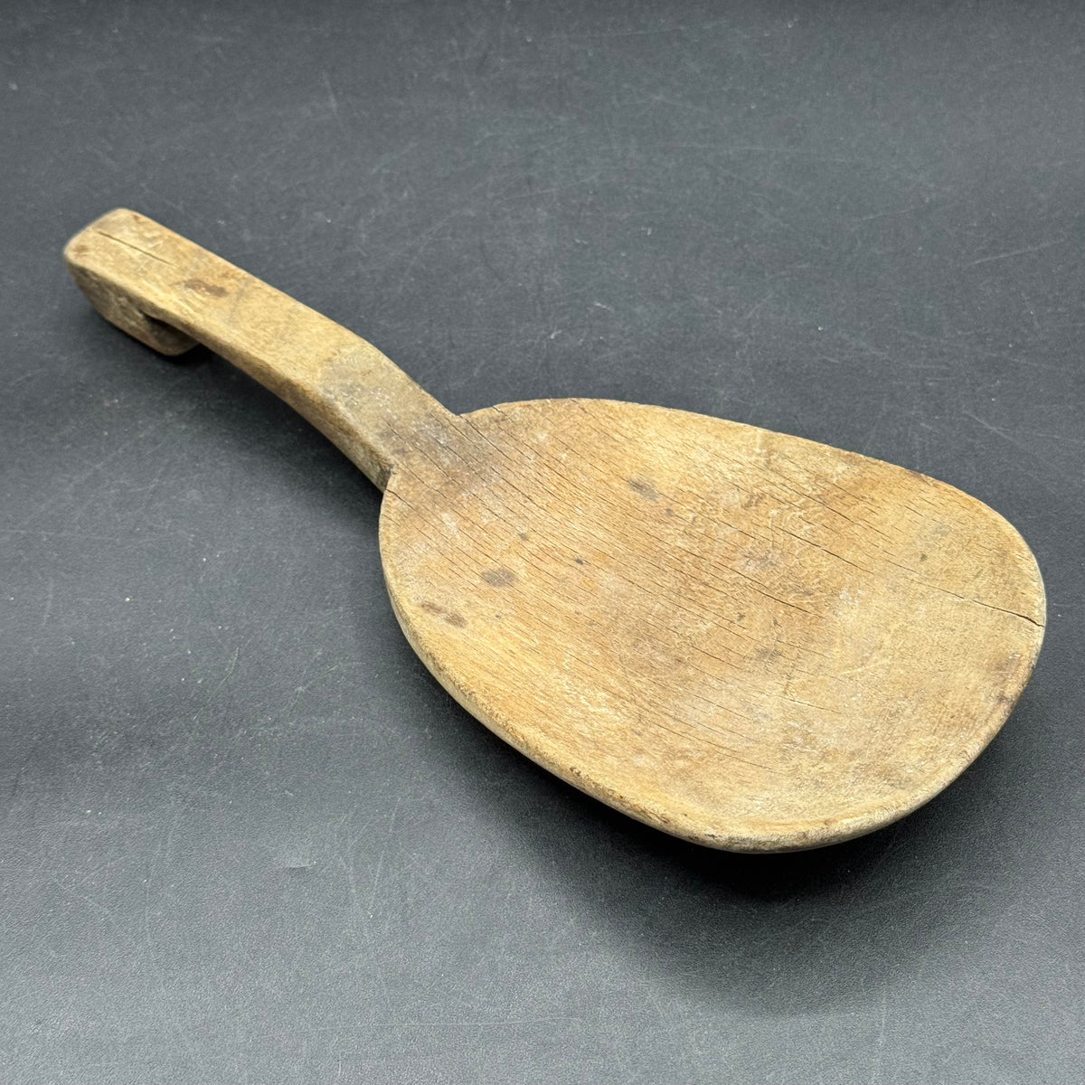 Large Primitive Antique Wooden Butter Ladle/Scoop with Hook