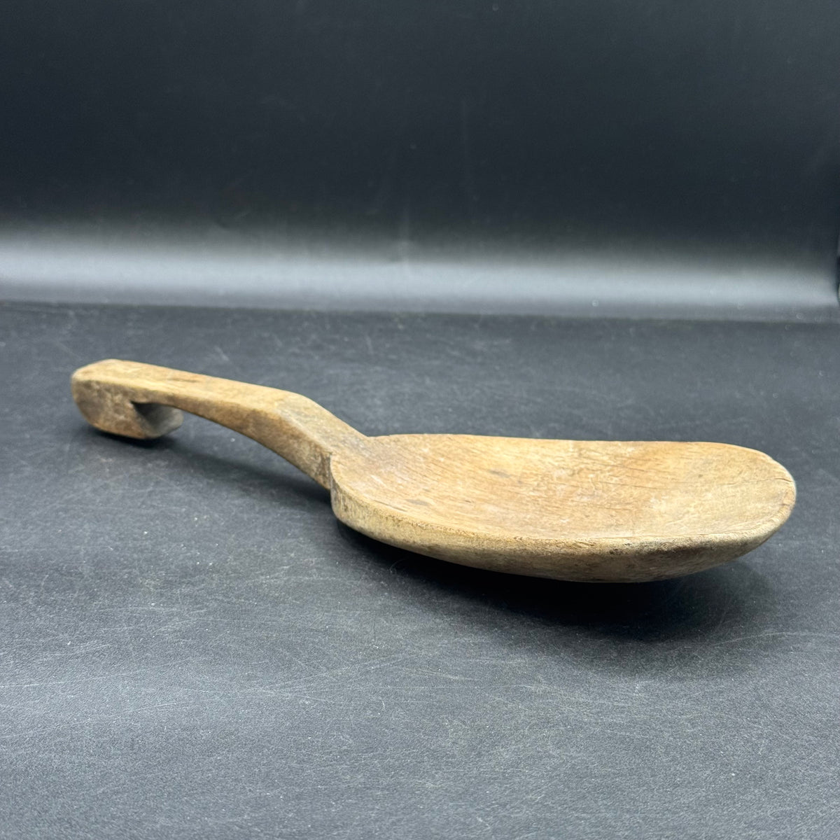 Large Primitive Antique Wooden Butter Ladle/Scoop with Hook