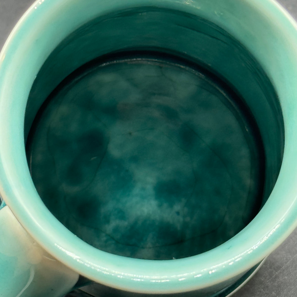 Signed Edgecomb Pottery Sailboat Motif Seafoam Mug