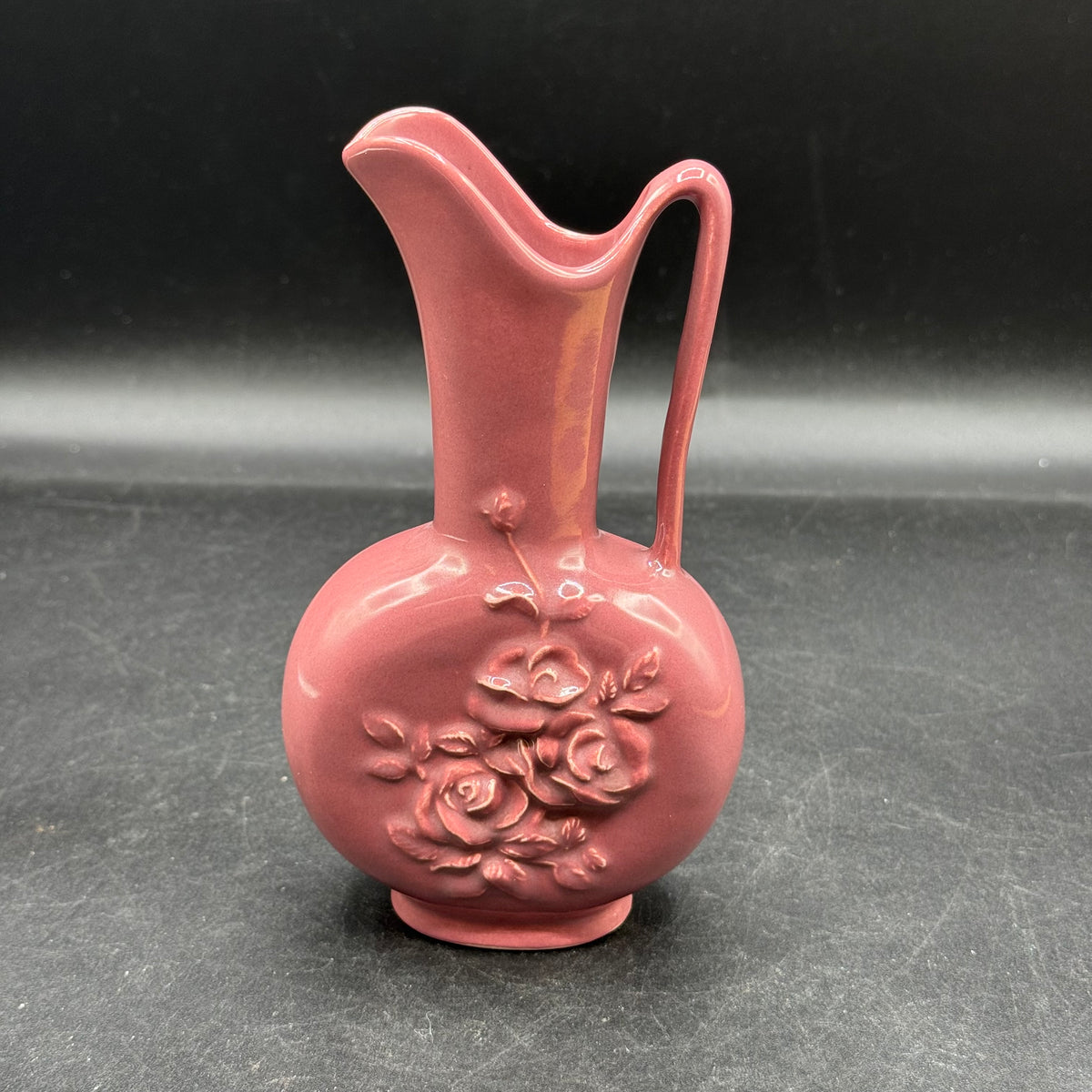 Vintage Mauve Ewer with Rose Flower Motif