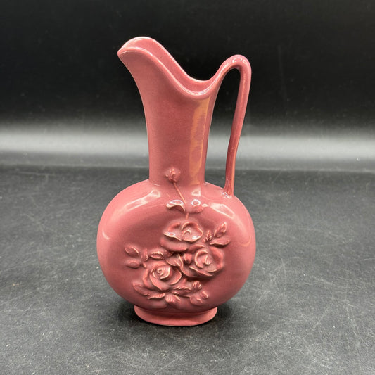 Vintage Mauve Ewer with Rose Flower Motif