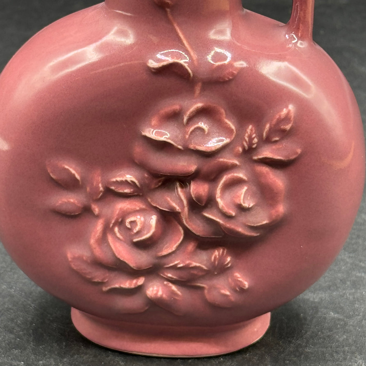 Vintage Mauve Ewer with Rose Flower Motif