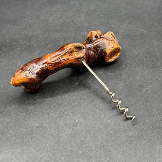 Wood Burl Carved Cork Screw