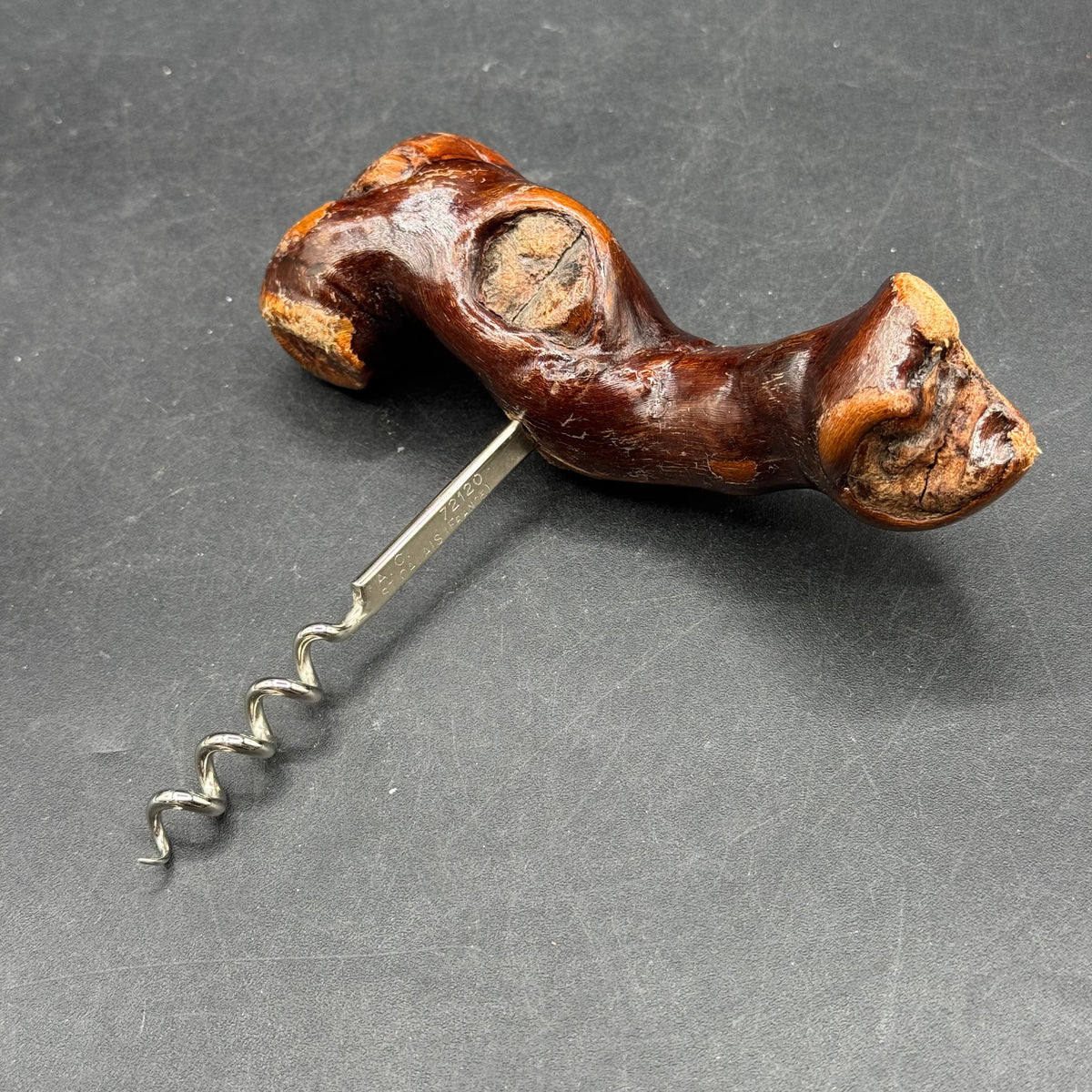 Wood Burl Carved Cork Screw