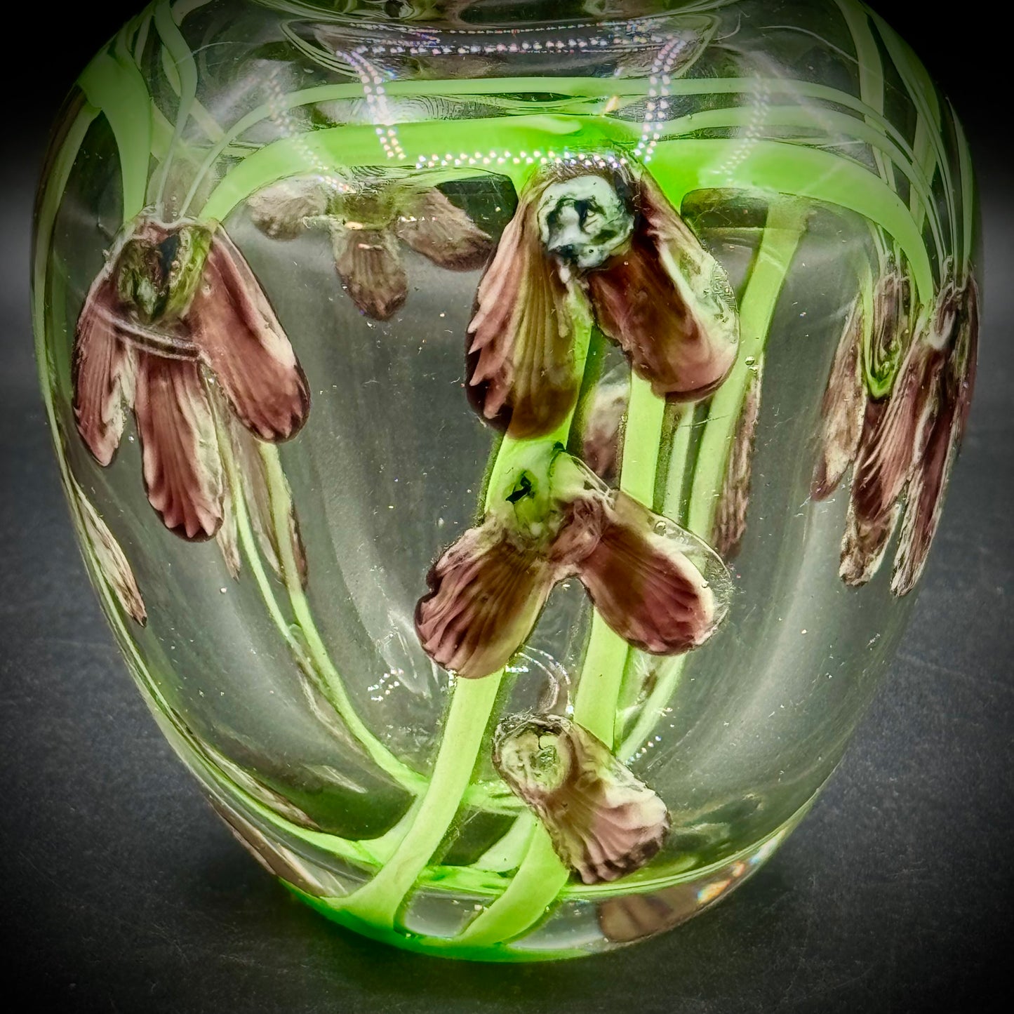 Heavy MCM Art Glass Flower Vase Attributed to Daniel Salazar