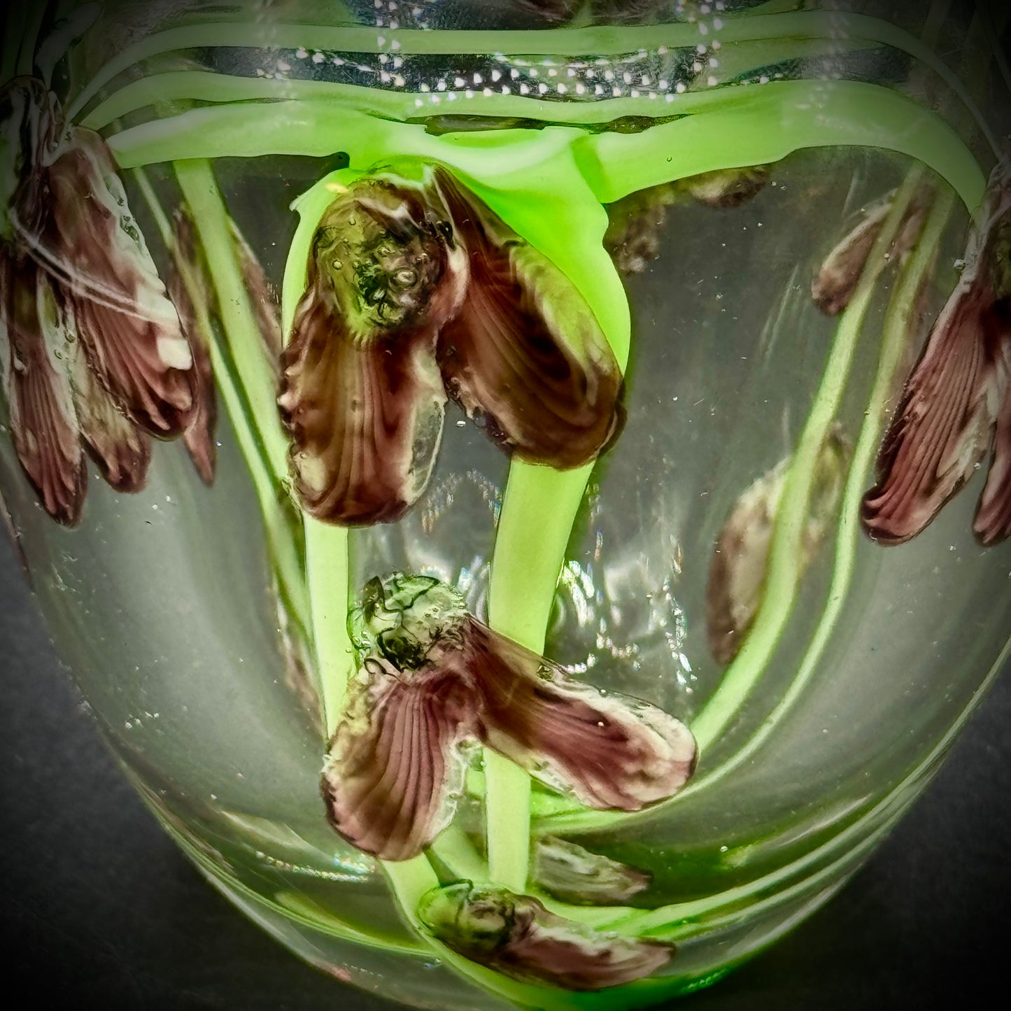 Heavy MCM Art Glass Flower Vase Attributed to Daniel Salazar