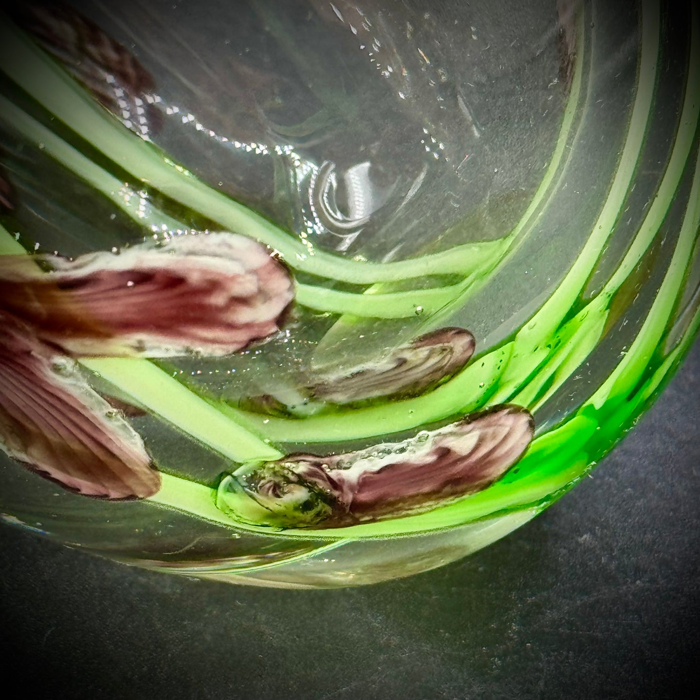 Heavy MCM Art Glass Flower Vase Attributed to Daniel Salazar