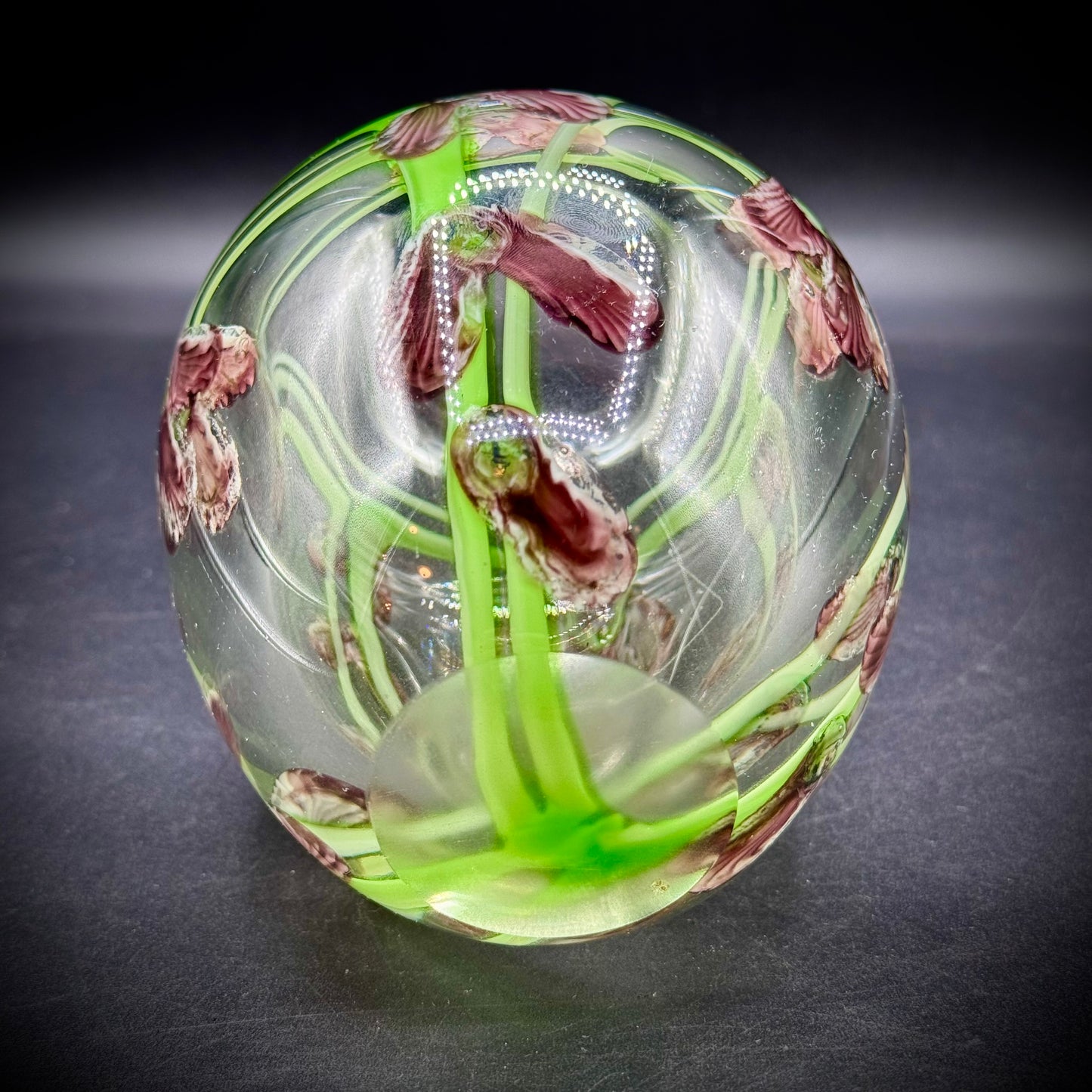 Heavy MCM Art Glass Flower Vase Attributed to Daniel Salazar