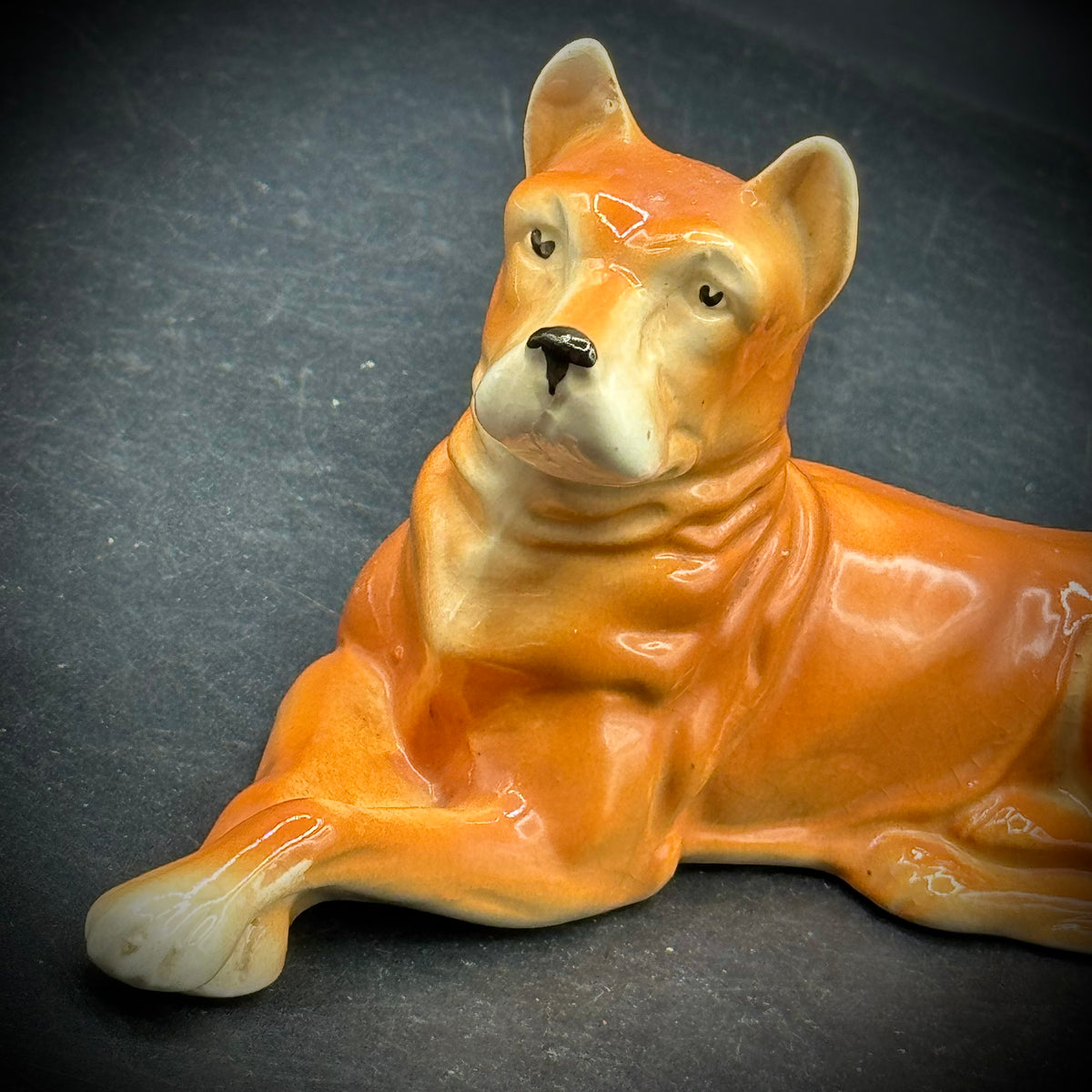 Incredible Vintage Porcelain Dog Figurine