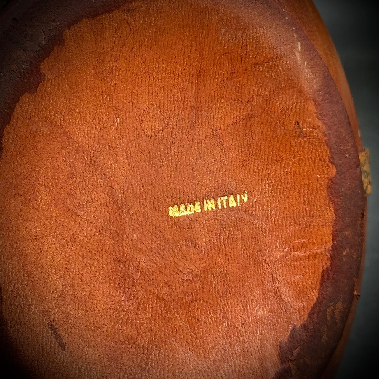 Vintage Ornate Leather Wrapped Glass Bottle with Stopper - Made in Italy