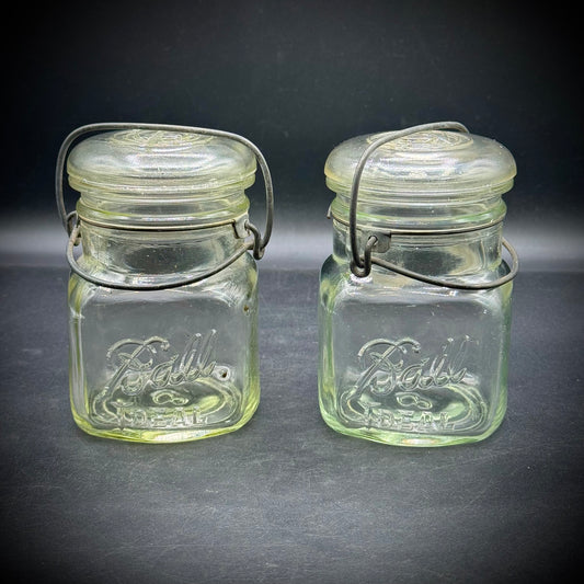 Pair of Vintage Small Ideal Bar Lidded Jars