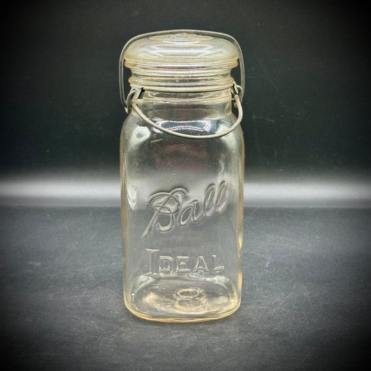 Vintage Tall Thin Ideal Ball Lidded Jar