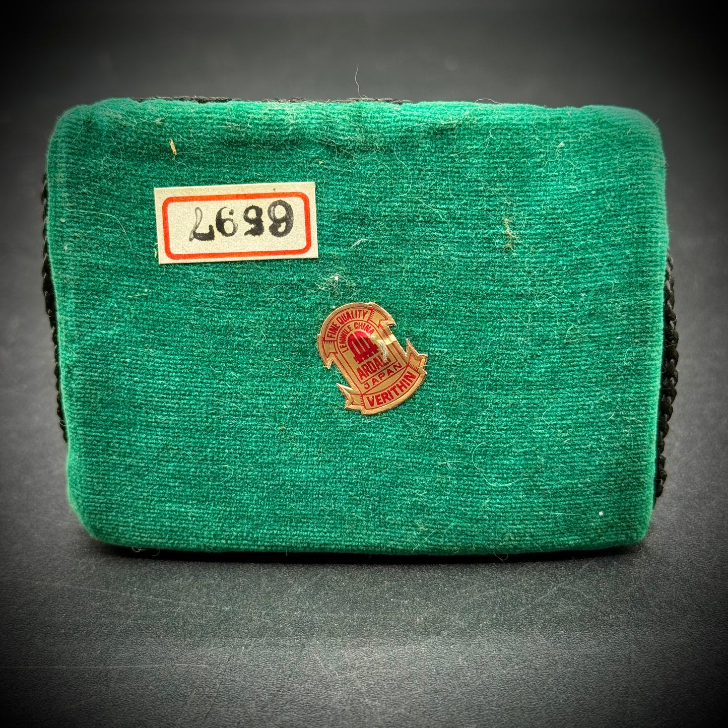 Vintage Porcelain & Velvet Cat Pin Cushion