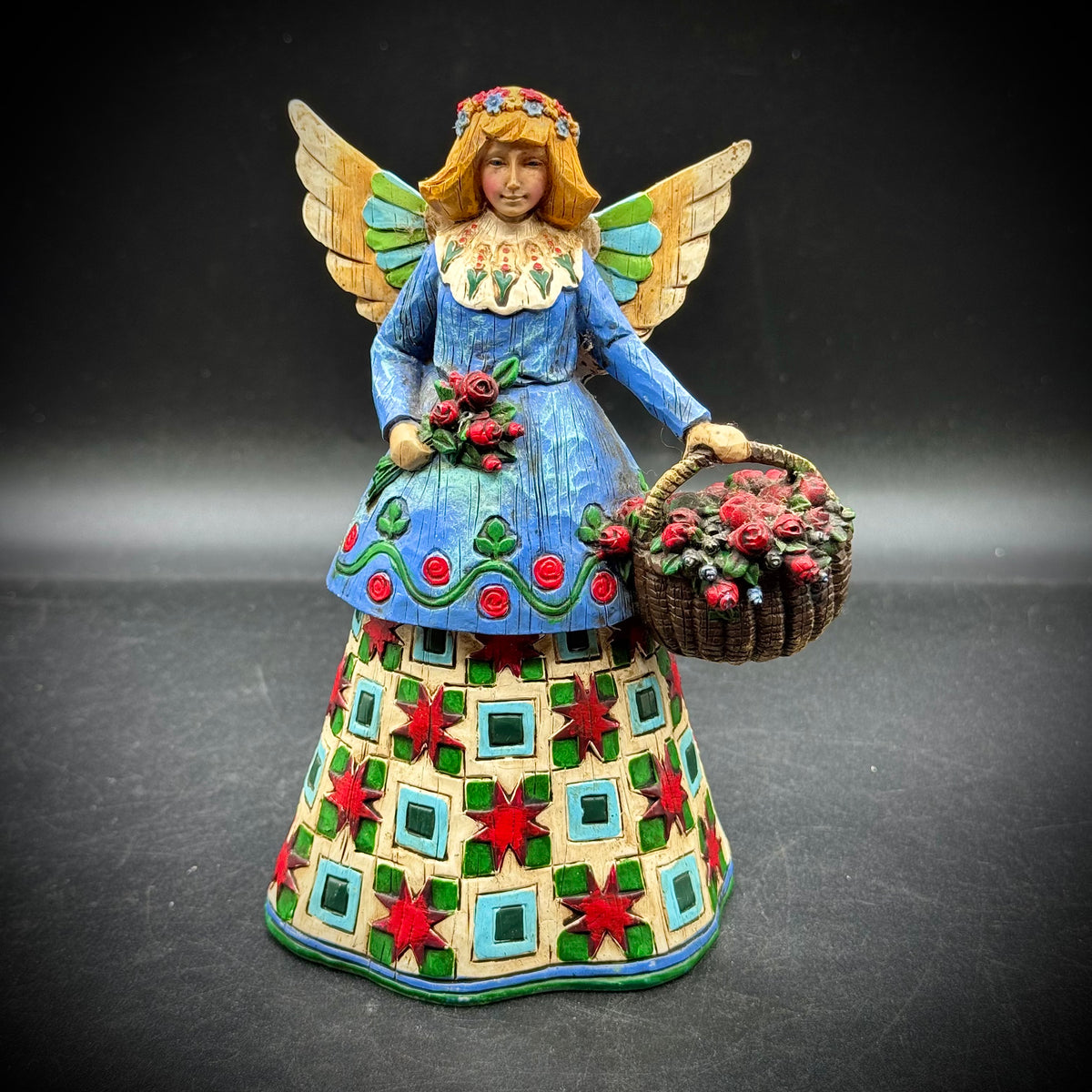 Vintage 2002 Jim Shore Heartwood Creek Angel & Flowers Figurine