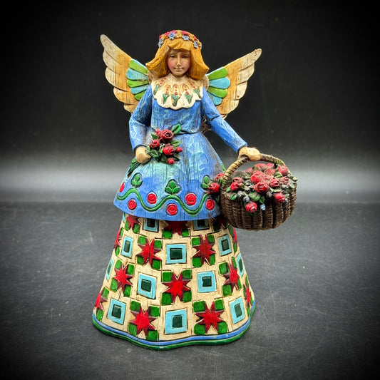 Vintage 2002 Jim Shore Heartwood Creek Angel & Flowers Figurine