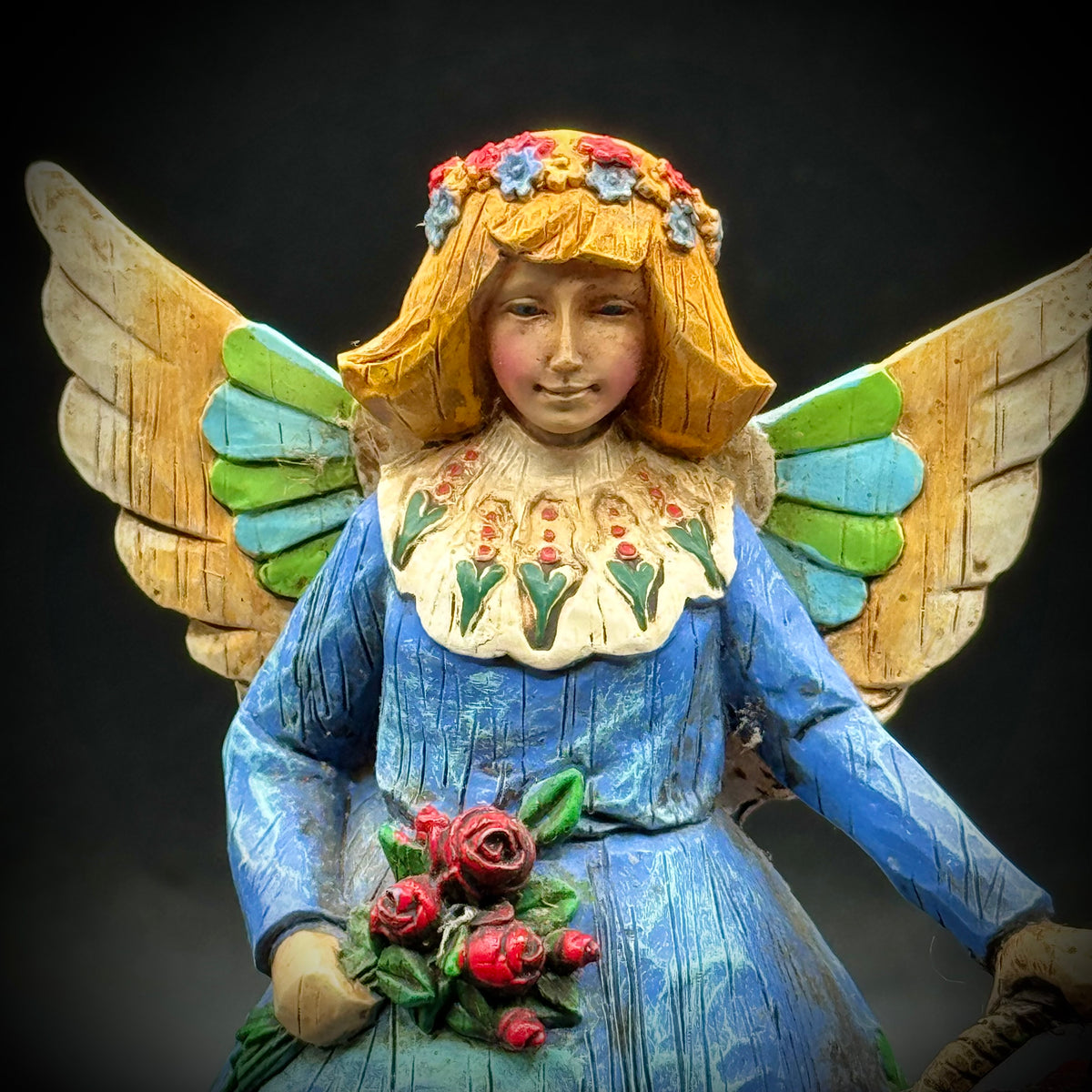 Vintage 2002 Jim Shore Heartwood Creek Angel & Flowers Figurine