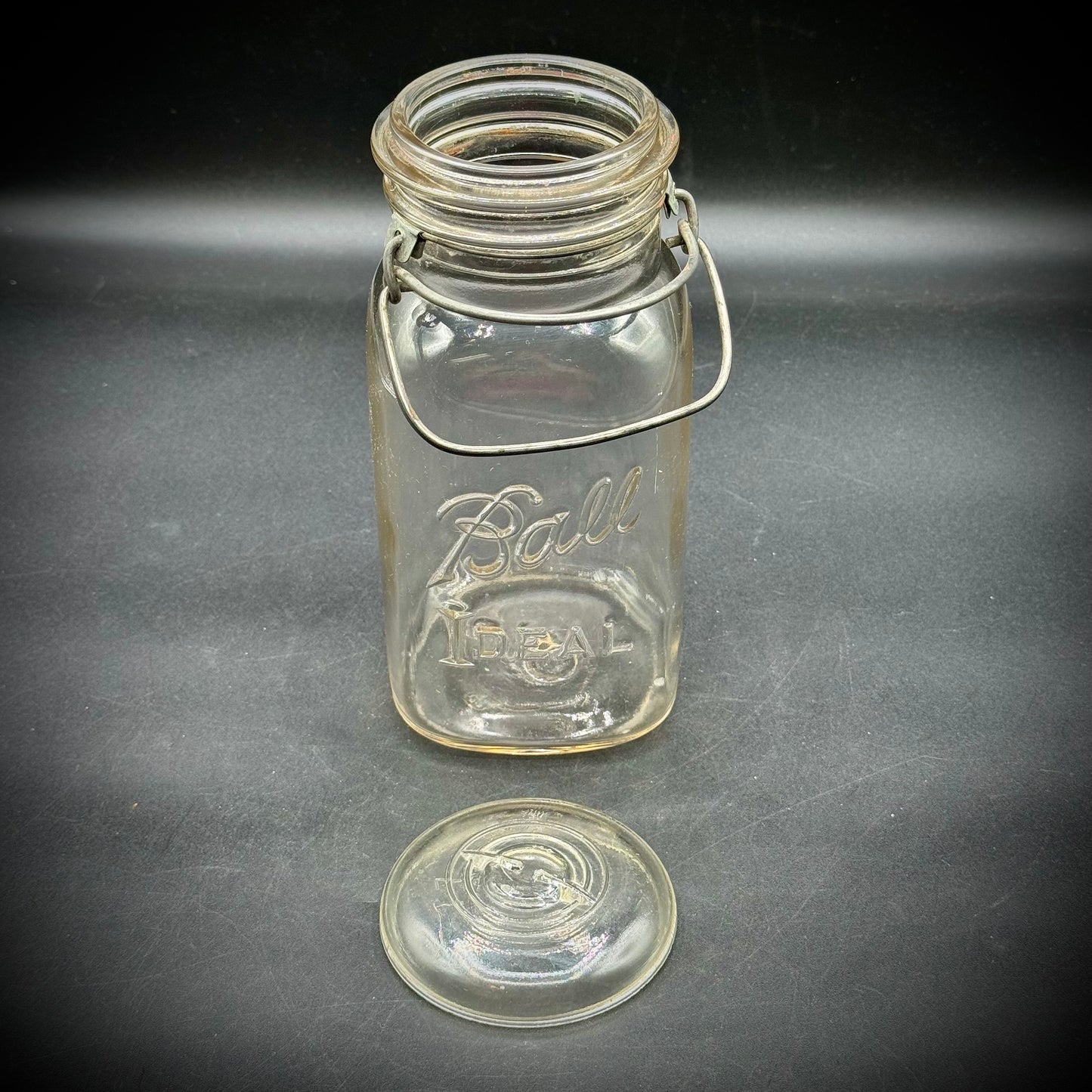 Vintage Tall Thin Ideal Ball Lidded Jar