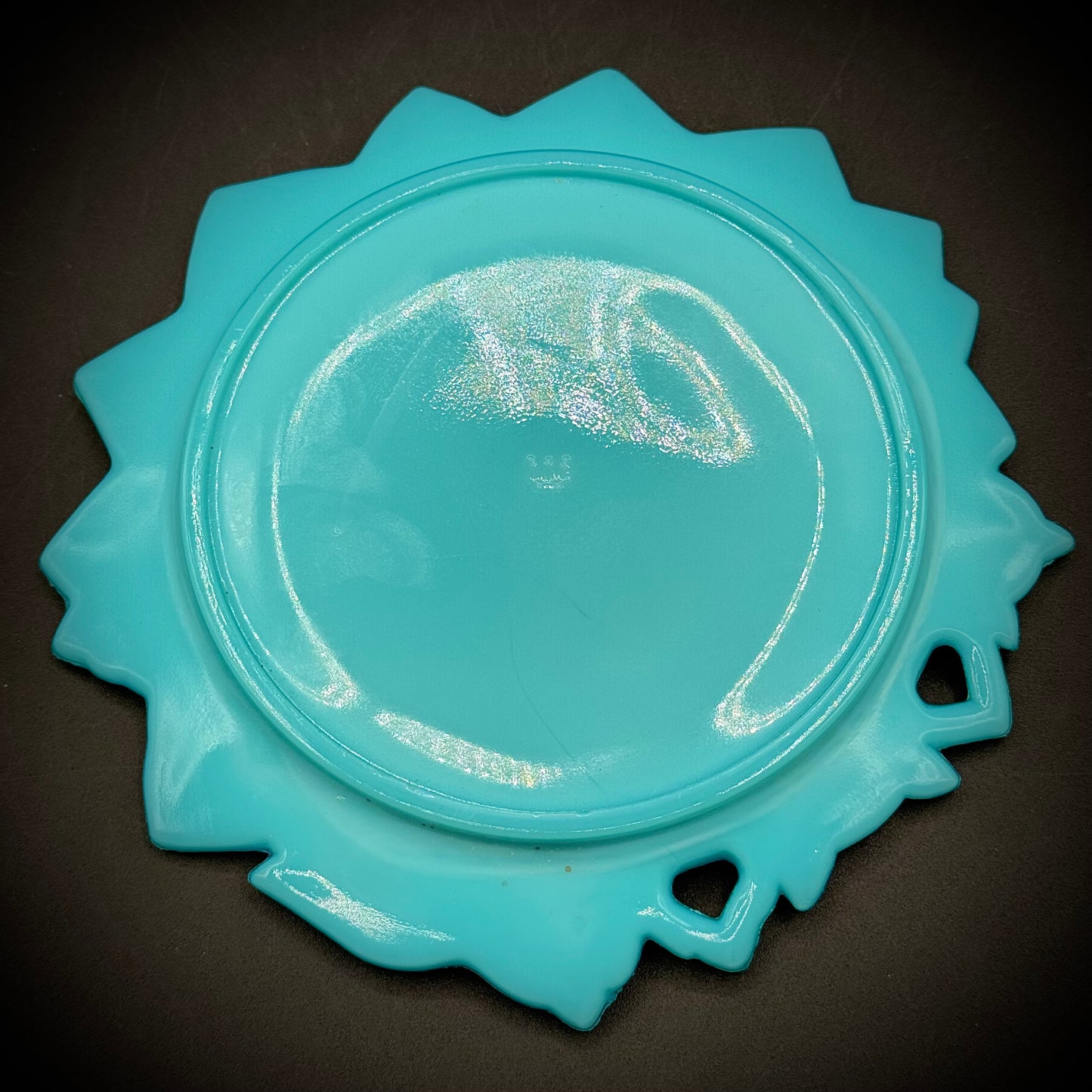 Vintage Westmoreland Blue Milk Glass Three Roosevelt Bears Plate