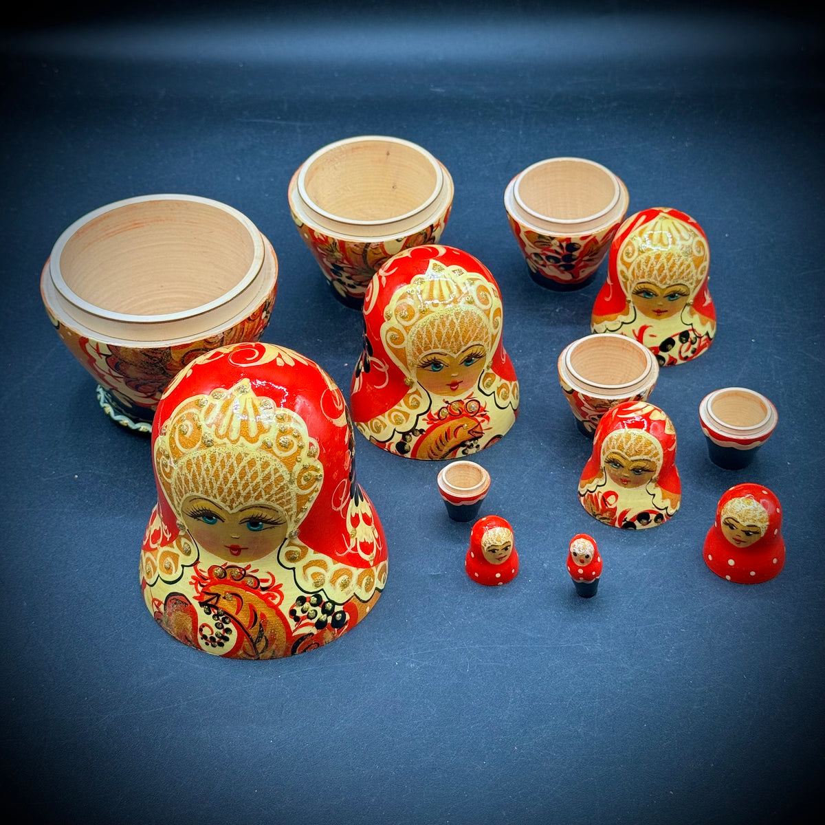 Hand Painted Artist Signed 7-Tier Matryoshka Doll Set
