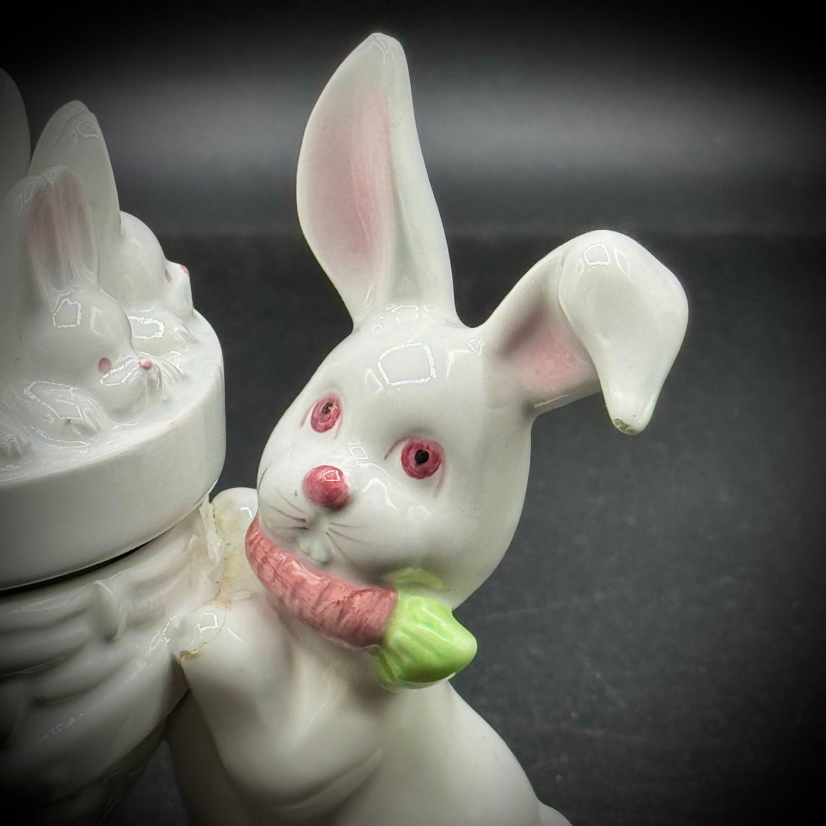 Vintage Fitz & Floyd 1979 Bunny Buggy Lidded Box