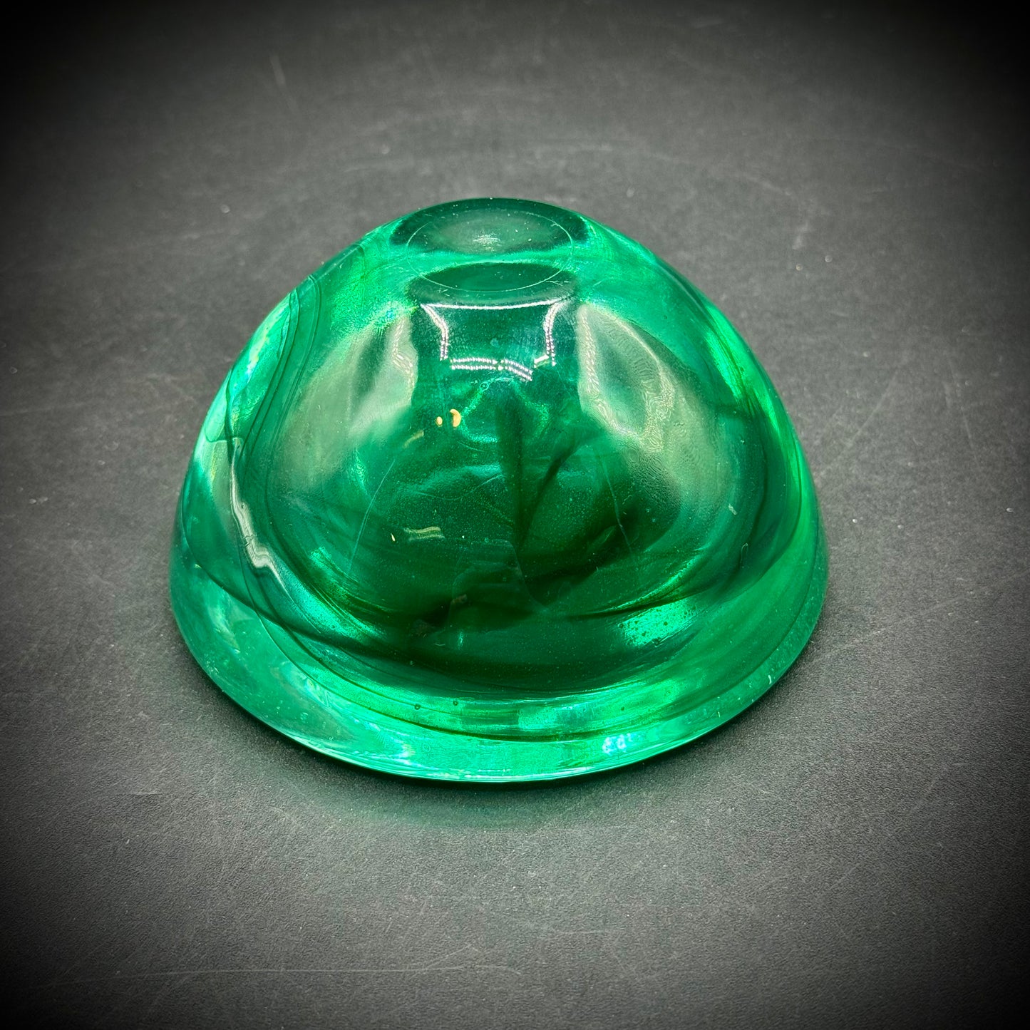 Heavy Green Art Glass Votive/Bowl