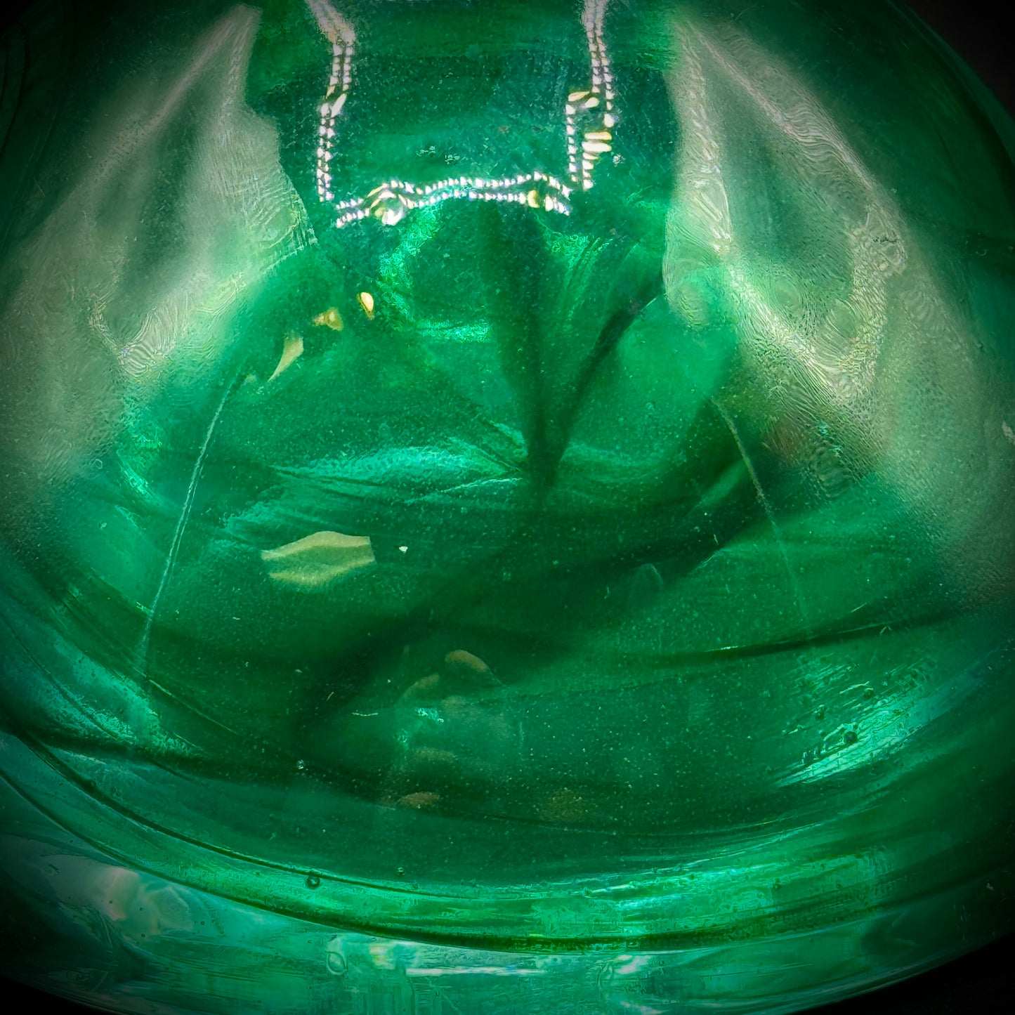 Heavy Green Art Glass Votive/Bowl