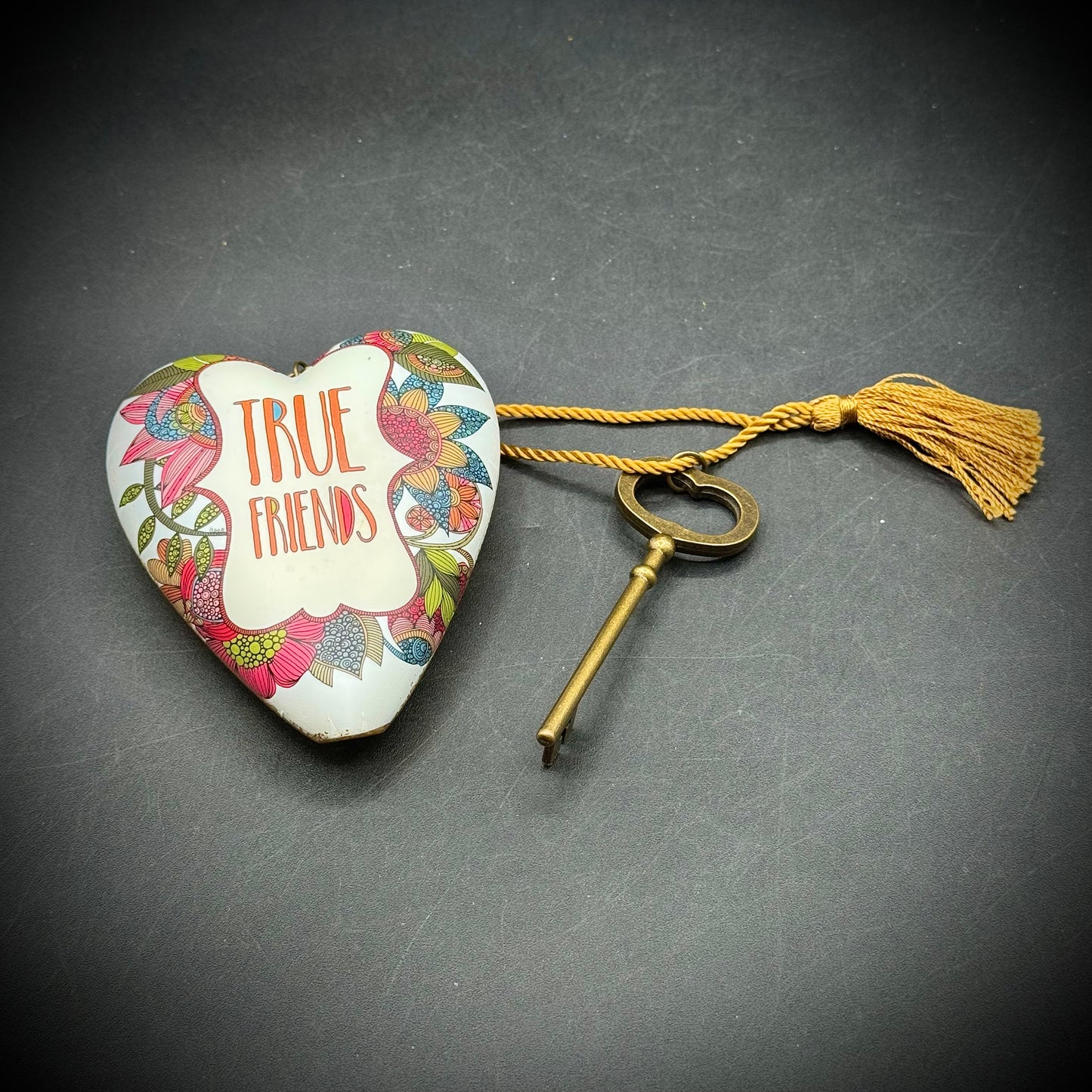 True Friends Art Heart with Standing Key