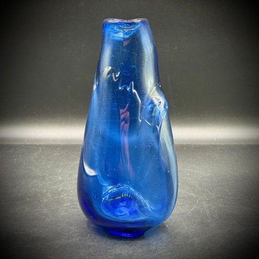 Artisan Made & Signed Cobalt Blue Art Glass Vase