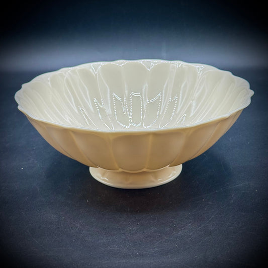 Vintage Lenox USA Blue Mark Scalloped Footed Bowl
