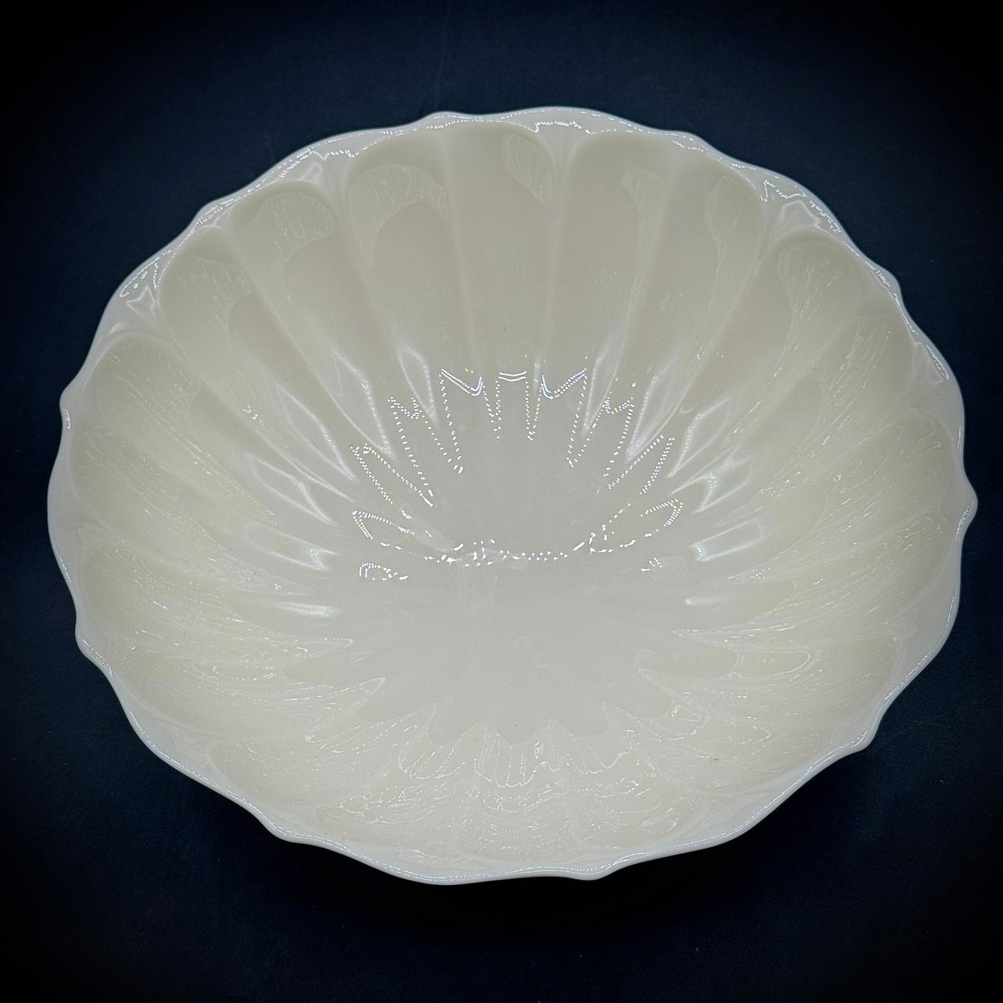 Vintage Lenox USA Blue Mark Scalloped Footed Bowl