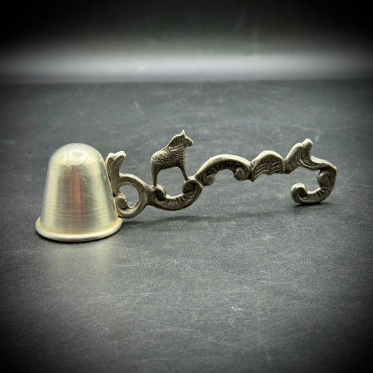 Rare Vintage Pewter Dala Horse Candle Snuffer