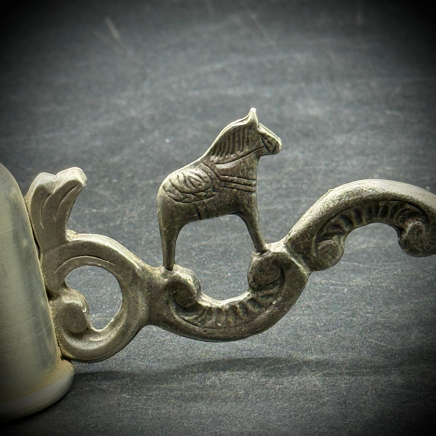 Rare Vintage Pewter Dala Horse Candle Snuffer
