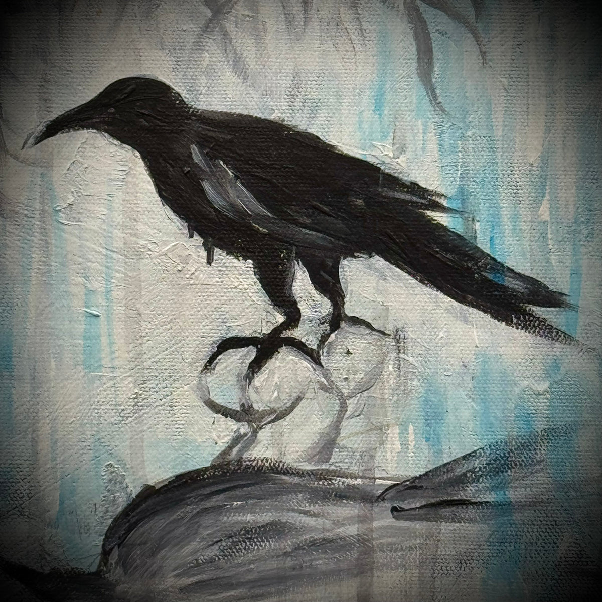 Original Oil on Canvas Crow/Raven Motif Painting