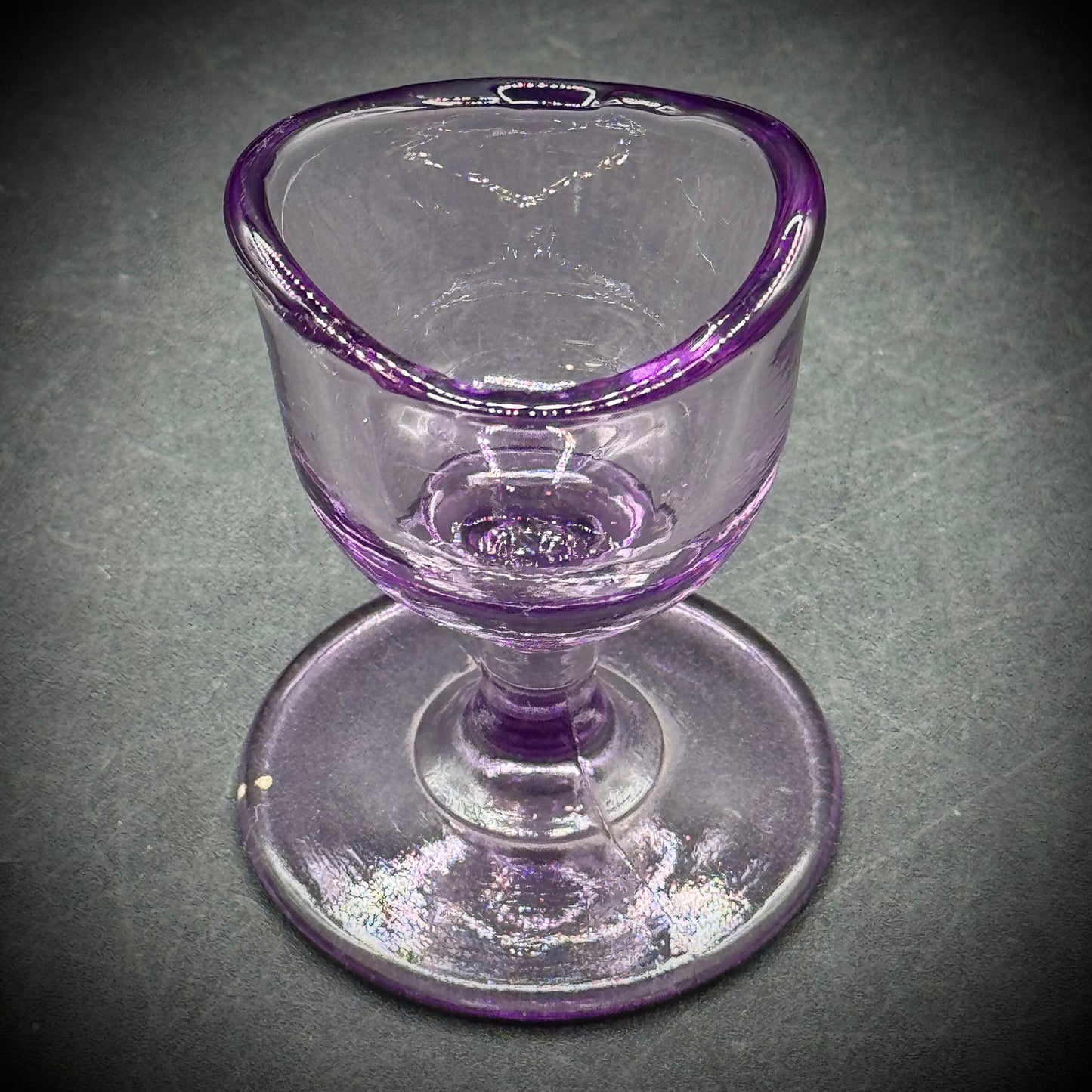 Vintage Guernsey Purple Glass Eye Cup