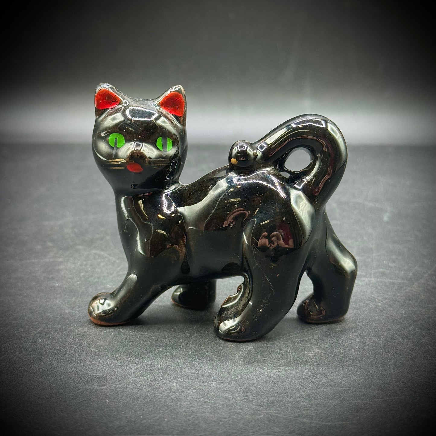 Vintage Japan Porcelain Black Cat