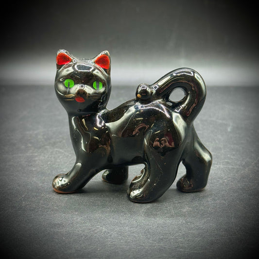 Vintage Japan Porcelain Black Cat