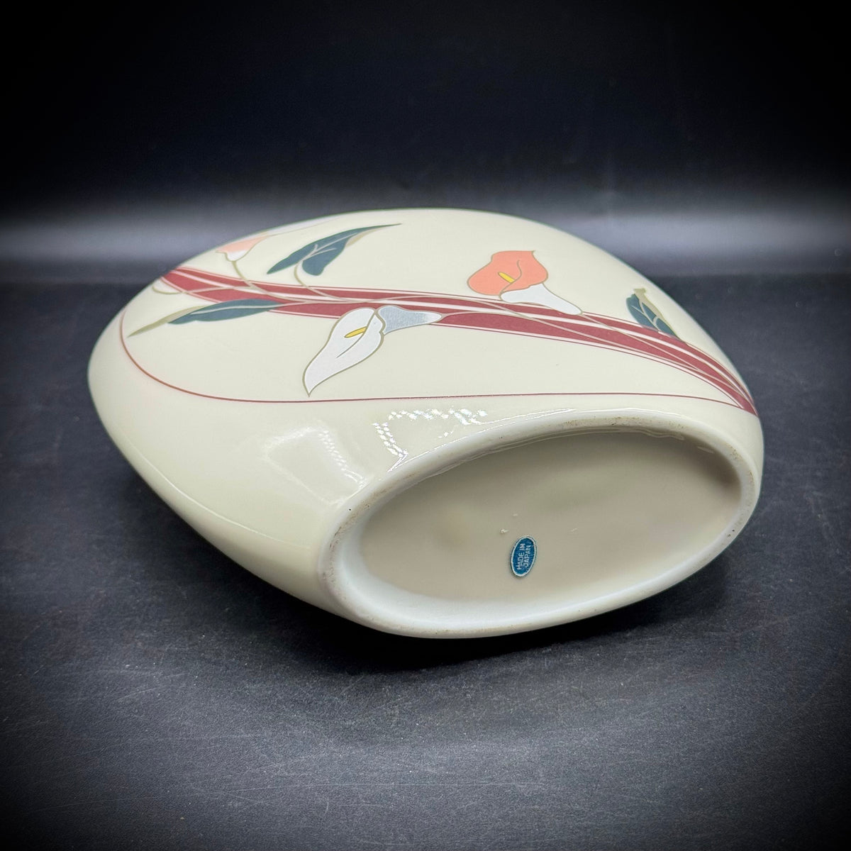 Vintage Calla Lily Motif Vase - Made in Japan