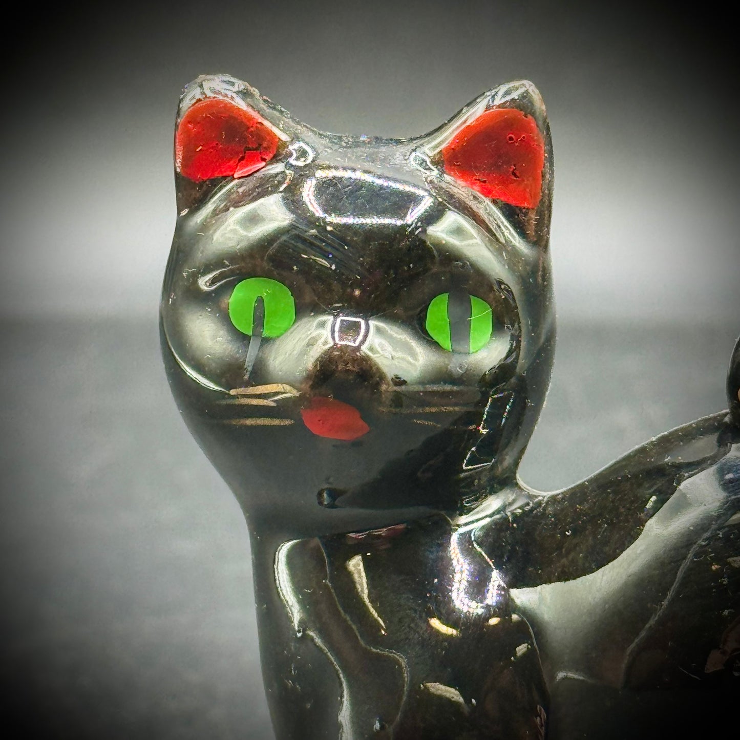 Vintage Japan Porcelain Black Cat