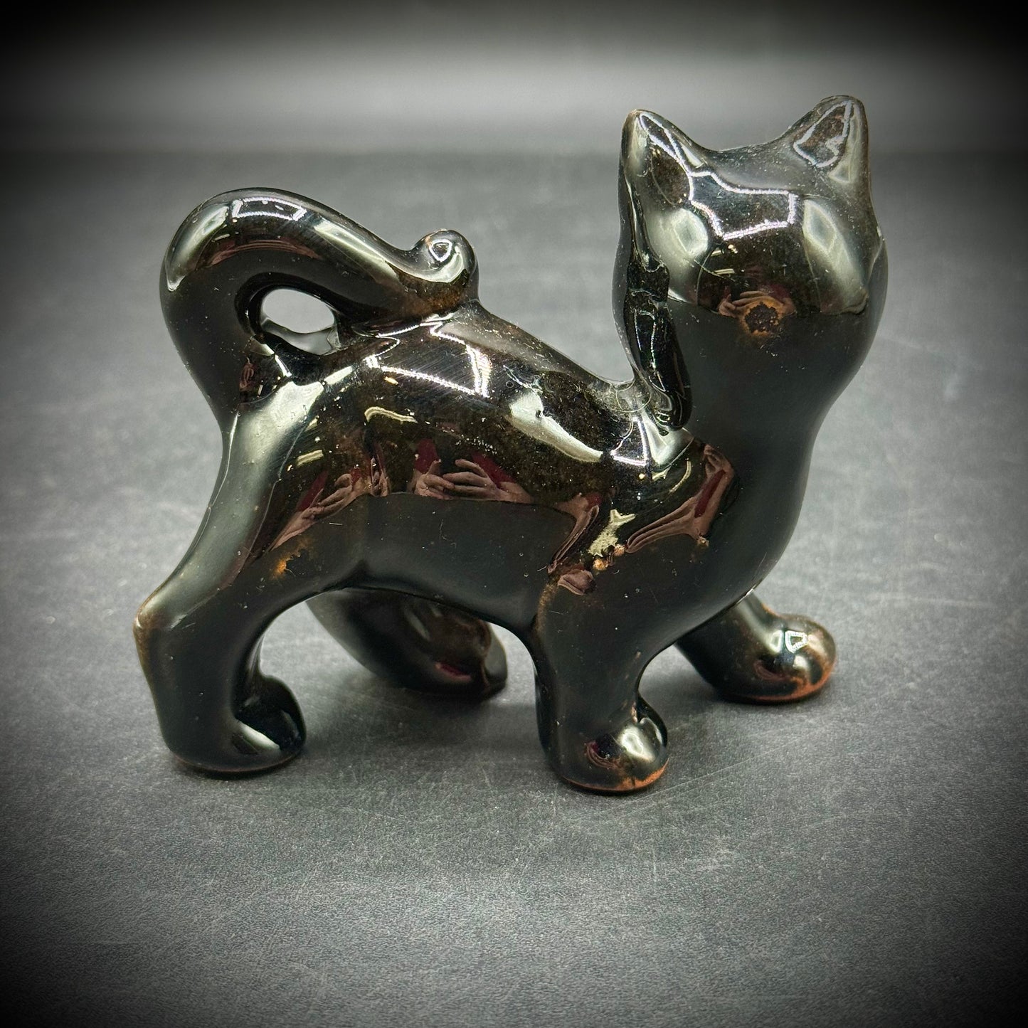 Vintage Japan Porcelain Black Cat