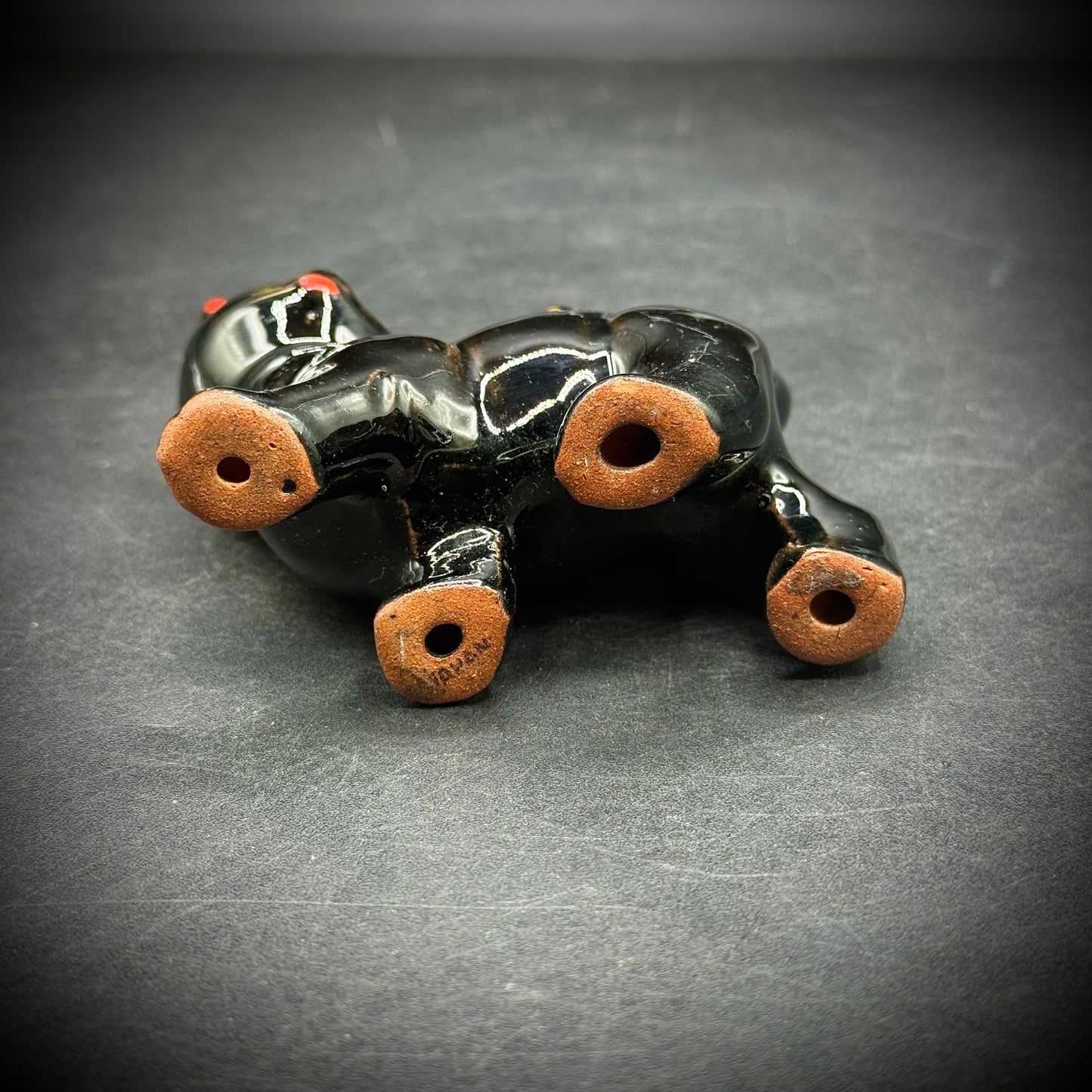 Vintage Japan Porcelain Black Cat