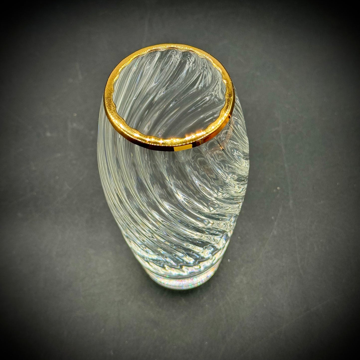 Lenox Crystal & Gold Optika Vase