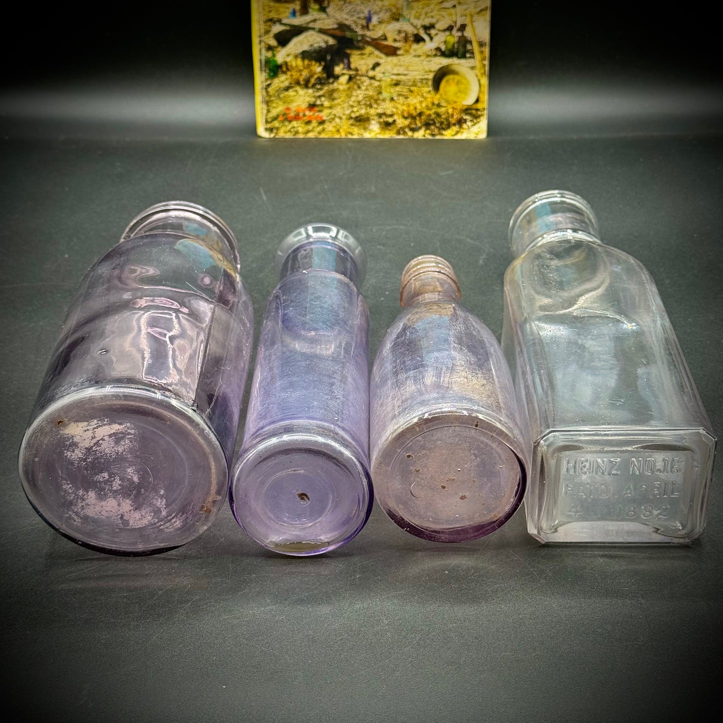 Collection of 4 Antique Glass Bottles & Book #1