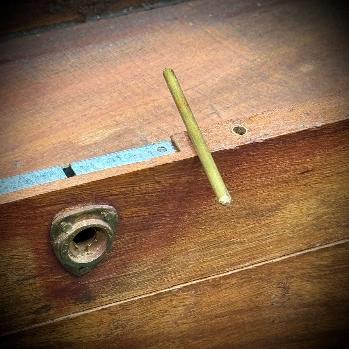 Vintage Made in India Wood & Brass Chest with Secret Drawer Lock